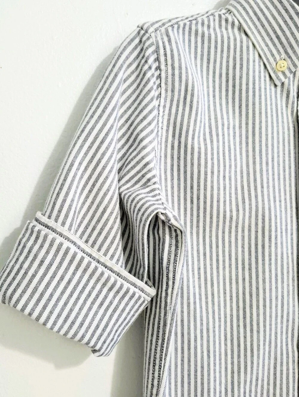GAP Kids Boys Striped Button Down Oxford Shirt Size S (6-7) Blue White Cotton